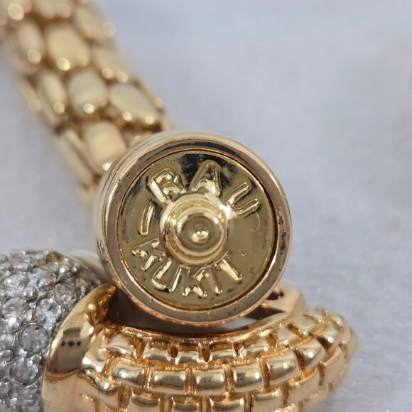 Rau Klikit Demi Pave Rhinestone 18" Snap Necklace w/Matching Earrings Signed LN - Picture 3 of 14